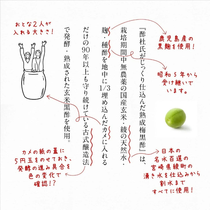 梅黒酢 720ml 酢杜氏がじっくり仕込んだ熟成梅黒酢